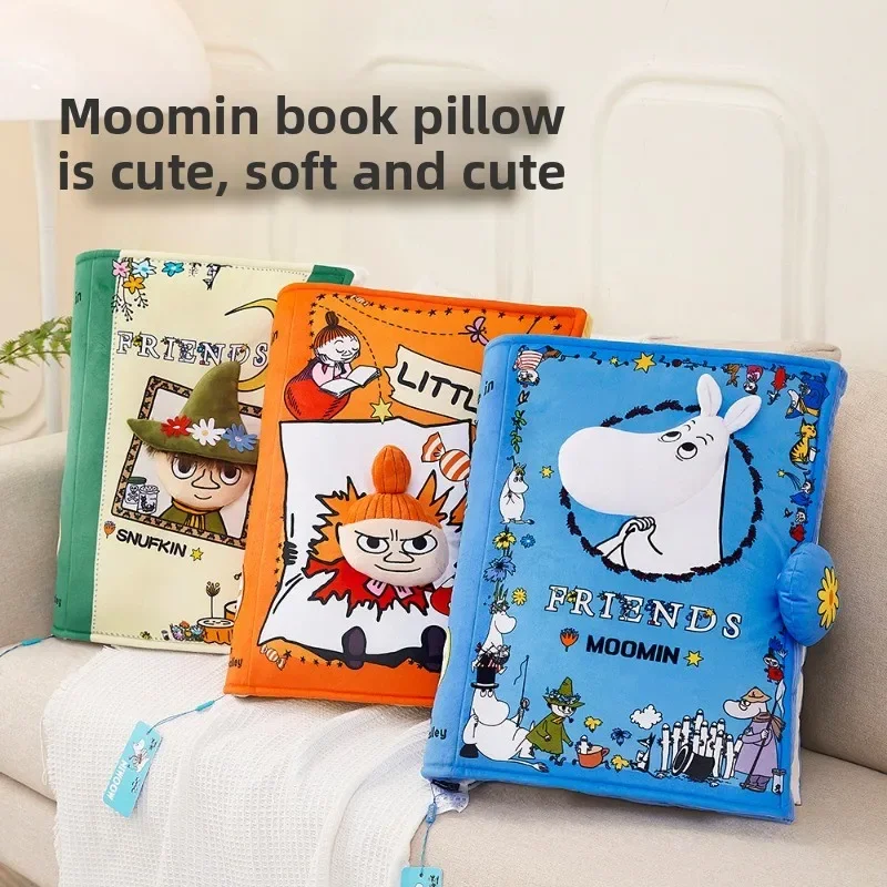 Throw Pillow - หมอนอิงโซฟาลายการ์ตูนมูมินน่ารัก หมอนอิงผ้ากำมะหยี่รูปหนังสือดีไซน์สร้างสรรค์ หมอนพิงหลังตกแต่งบ้านนุ่มสบายสำหรับห้องนอน