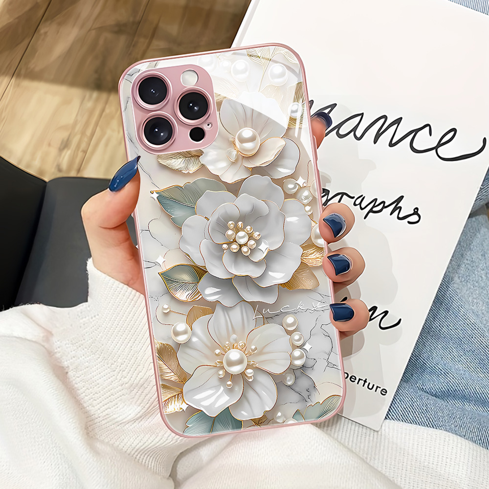 เคสโทรศัพท์กระจกนิรภัยลายดอกไม - Vase Decor บทวิจารณ์และราคา