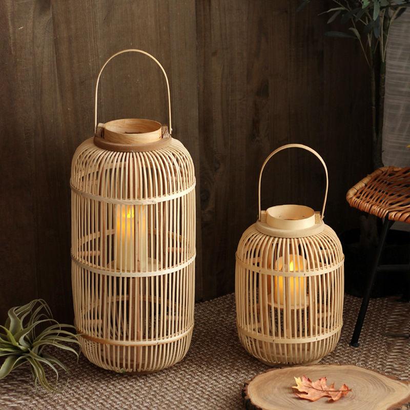 โคมไฟตั้งพื้นไม้ไผ่ทำมือ ที่วา - Candle Holder Decor บทวิจารณ์และราคา