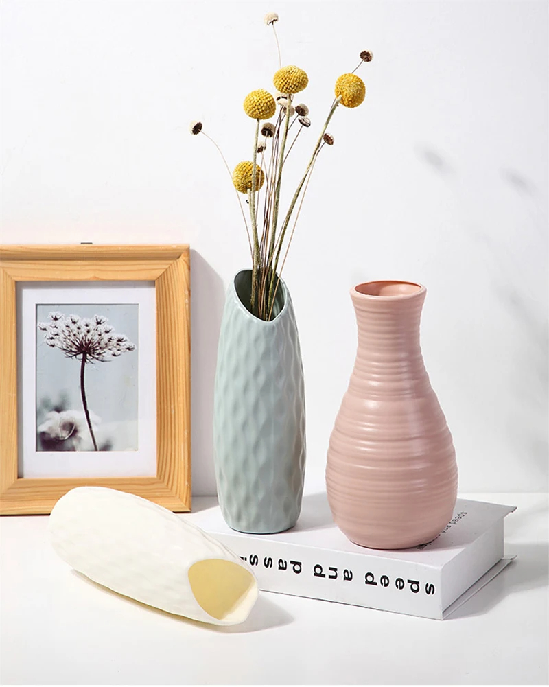 แจกันพลาสติกสไตล์นอร์ดิก1ชิ้นข - Vase Decor บทวิจารณ์และราคา
