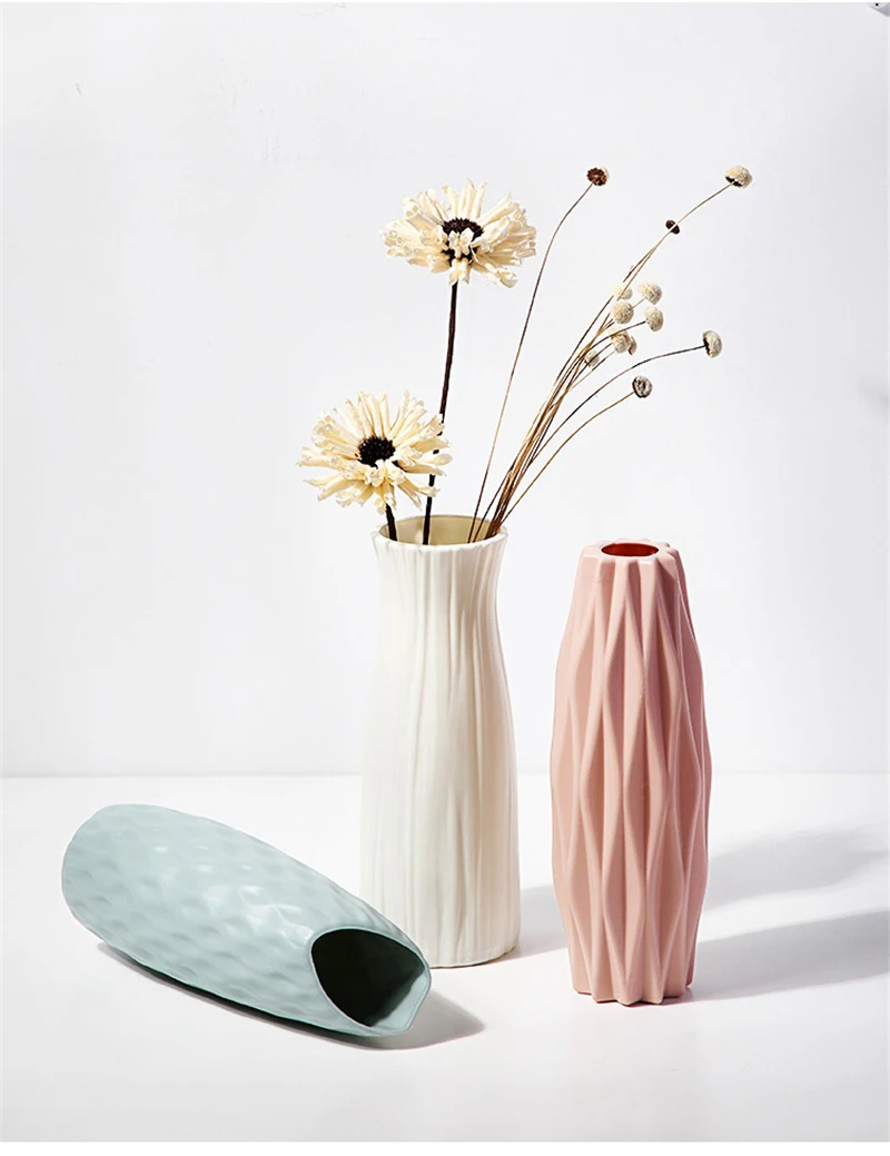 แจกันพลาสติกสไตล์นอร์ดิก1ชิ้นข - Vase Decor บทวิจารณ์และราคา