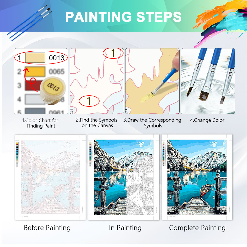 ชุดภาพวาดระบายสีตามตัวเลข HUAC - Abstract Canvas Set บทวิจารณ์และราคา