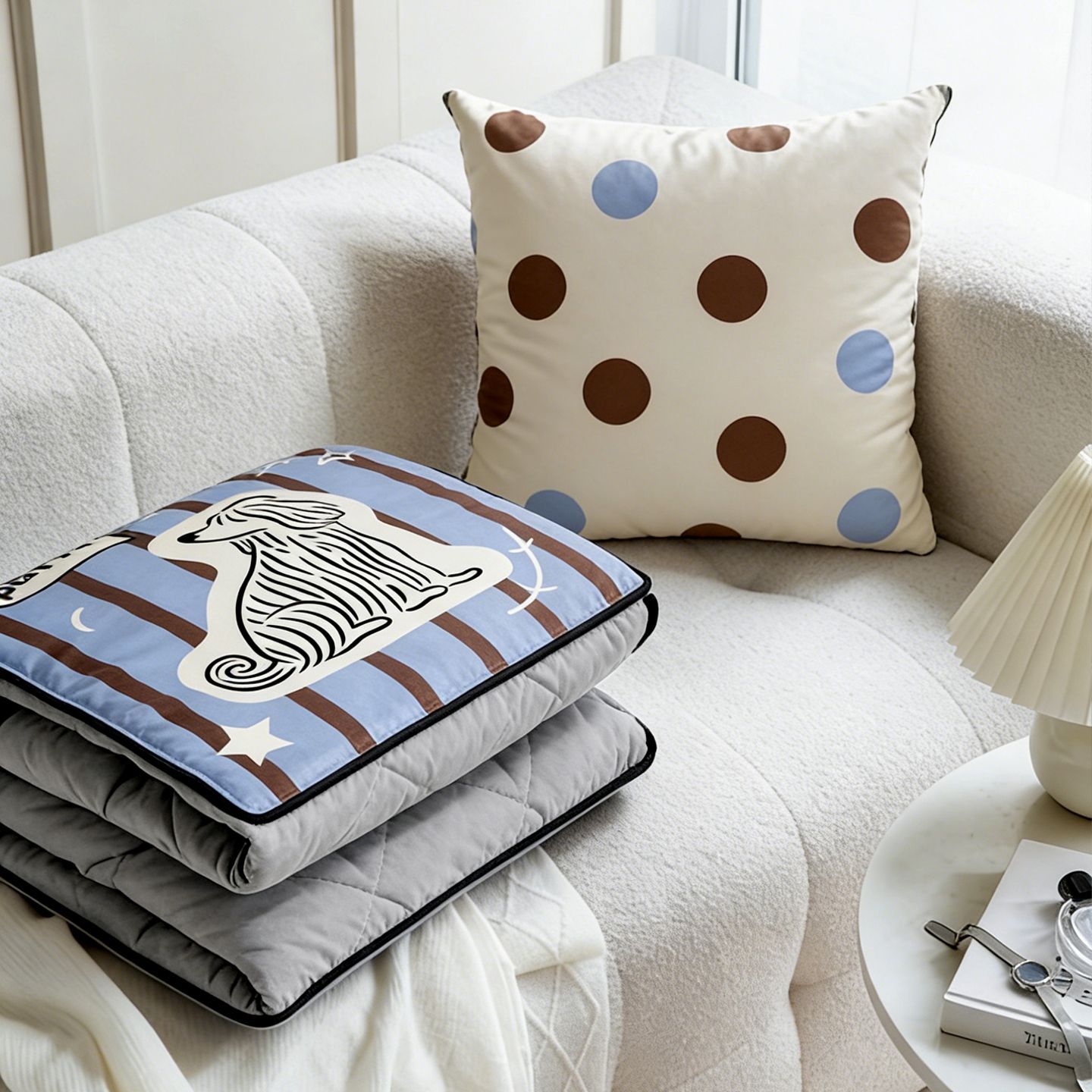 ผ้าห่มลายสุนัขน่ารัก ลายทาง ใช - Throw Pillow บทวิจารณ์และราคา