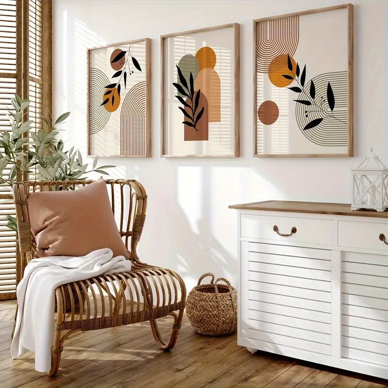 3 ชิ้นโปสเตอร์นามธรรมรูปทรงเรข - Abstract Canvas Set บทวิจารณ์และราคา