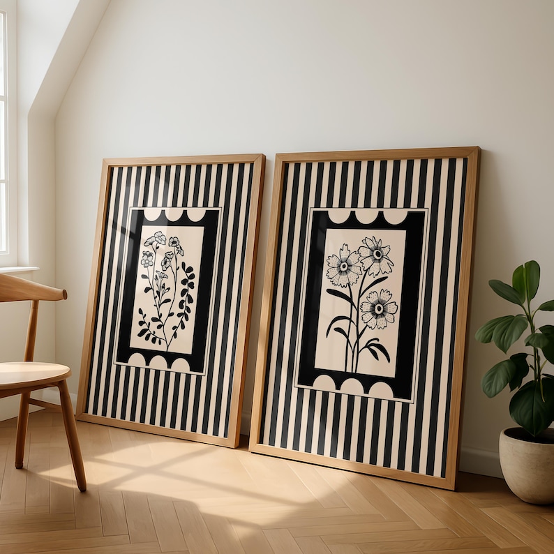 ภาพพิมพ์บนผ้าใบลายดอกไม้สไตล์โ - Abstract Canvas Set บทวิจารณ์และราคา