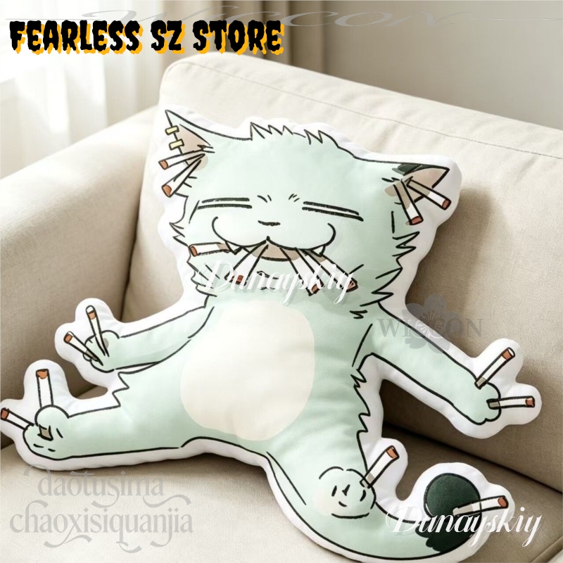 ตุ๊กตาแมวสูบบุหรี่ รุ่น Q น่าร - Throw Pillow บทวิจารณ์และราคา